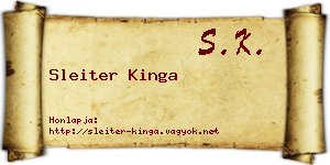 Sleiter Kinga névjegykártya