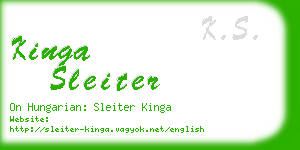 kinga sleiter business card